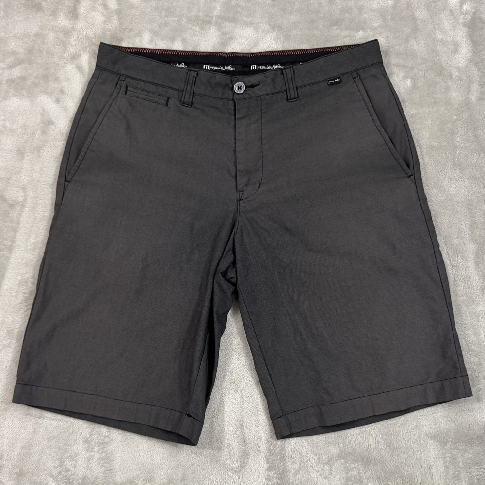 Travis Mathew Golf Shorts Mens Size 32 Gray Chino Performance Stretch 11" Inseam